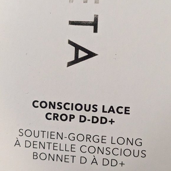 Athleta NWT Conscious Crop Lace, XS, D-DD+ in black with purple lining - Picture 5 of 6